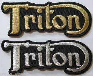 Triton Motorrad Aufnäher, Bügelbild, Biker, Cafe Racer, Abzeichen - Bild 1 von 3