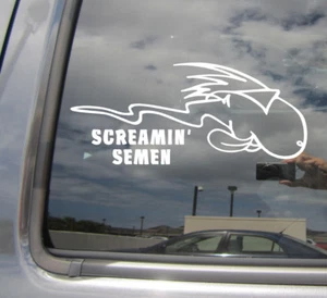 Screamin Semen - Funny Humorous Screaming Car Window Vinyl Decal Sticker 02057 - Picture 1 of 2