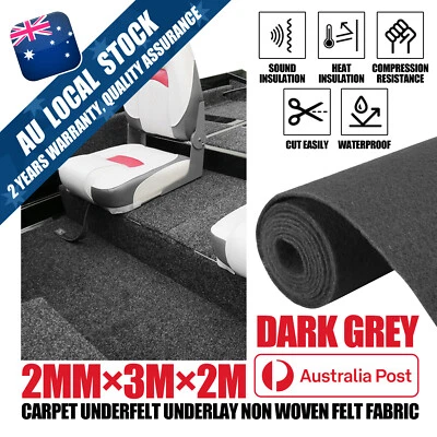 For Jeep Cherokee 2013-2023 Underfelt Car Carpet Underlay 300cm×200cm Dark Grey - image 1 of 4