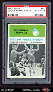 1961 Fleer #61 Oscar Robertson In Action Royals-BskB HOF Cincinnat PSA 6 - EX/MT