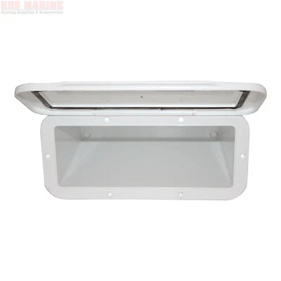 Boat Marine Utility Hatch Storage Box with Door - CD Radio Glove Box White - image 1 of 4