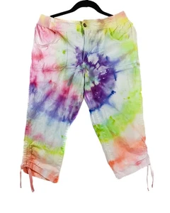 Kmart Basic Editions Vintage Tie Dye Capri Hose Damen S Mehrfarbig Boho Style - Bild 1 von 6