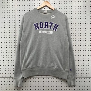 North Crewneck Sweatshirt Mens Small Gray Purple Champion Reverse Weave 21x26 - Picture 1 of 15