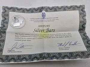 United States Commemorative Gallery 5-1 gram .999 Silver Ingots / Bars USCG BINo - Picture 1 of 2