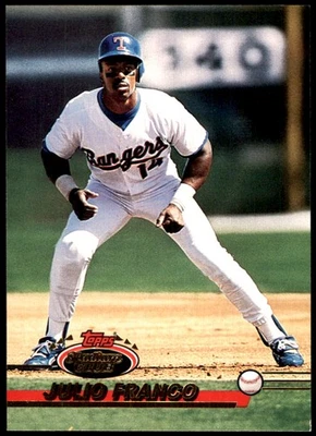 Julio Franco 1993 Stadium Club #651 Rangers MLB READ FREE SHIPPING AutographDen - Image 1 of 2