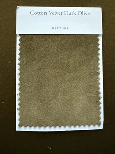 NEW Neptune Cotton Velvet Dark Olive Fabric Many Other Neptune Fabric Available - Picture 1 of 11