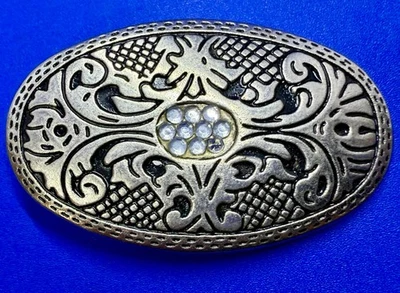 Racimo de diamantes de imitación centro en hebilla vintage occidental para adaptarse a su cinturón de 1" Foto 1 de 4