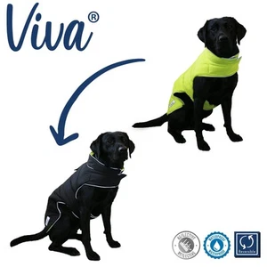 Ancol Viva wendbarer gefütterter Hundemantel - maschinenwaschbar - schwarz/hi-vis - Bild 1 von 3