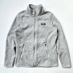 LL Bean Mujer Pequeño Regular Gris Suéter Chaqueta Polar Bolsillos Cremallera Completa 504888 - Imagen 1 de 7