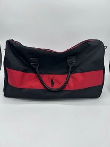Borsone Ralph Lauren nero e rosso da trasporto taglia palestra senza tracolla - Foto 1 di 8