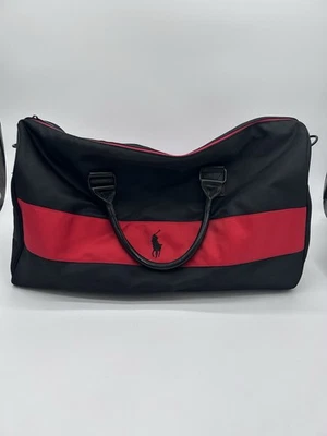 Ralph Lauren Black And Red Duffle Bag Carry On Size Gym Bag No Shoulder Strap - Image 1 of 4