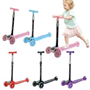 3-Wheel Scooter Light Up Wheel Easy Folding Height Adjustable Handlebars For Kid - Picture 1 of 38