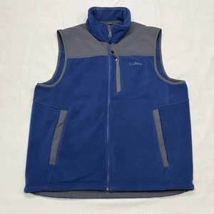 Chaleco polar LL Bean Outdoors Polartec cremallera completa azul y gris para hombre talla mediana  - Imagen 1 de 7