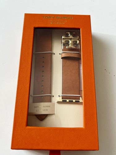 Tory Burch Apple Watch cinturino orologio braccialetto 38 40 42 44 45 mm pelle oro marrone