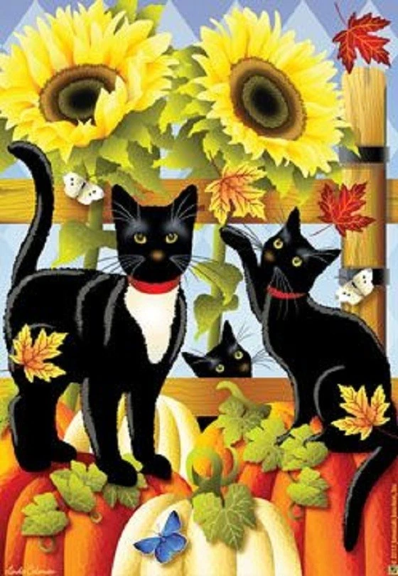 BANDERA DE CASA--28 X 40--GATOS PATRULLA CALABAZA--por Jeremiah Junction Foto 1 de 1