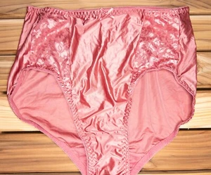 Neu ohne Etikett rosa Satin & Spitze hochgeschnittenes Höschen Größe 8 XL von Bali - Bild 1 von 3