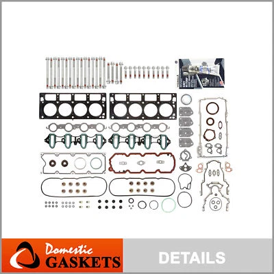 Fits 04-09 Chevrolet GMC Buick Cadillac 5.3L 4.8L OHV Full Gasket Set Bolts - Image 1 of 4
