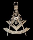 Past Master Silver Tone Jewel For Masonic Collar Regalia Freemason Pendent