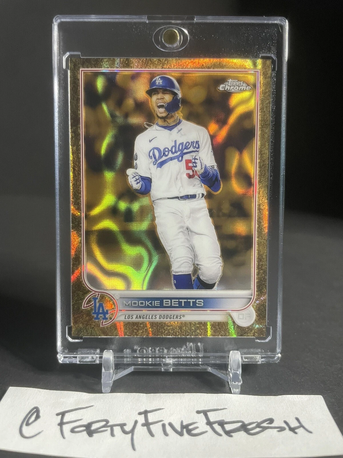 2022 Topps Gilded Collection Mookie Betts Lava Gold Etch Refractor 2/10