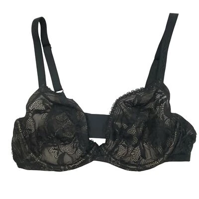 Lilyette 40C Lace Bra Sheer Black Floral Underwire 909 Maidenform - Image 1 of 4