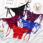 Open Crotch Lace G String Thong Panties with Side Bandage Women's Underwear