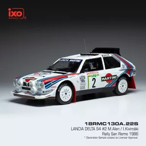IXO 1/18 18RMC130A.22S LANCIA DELTA S4 #2 RALLY SAN REMO 1986 M. ALEN-I.KIVIMÄKI - Foto 1 di 4