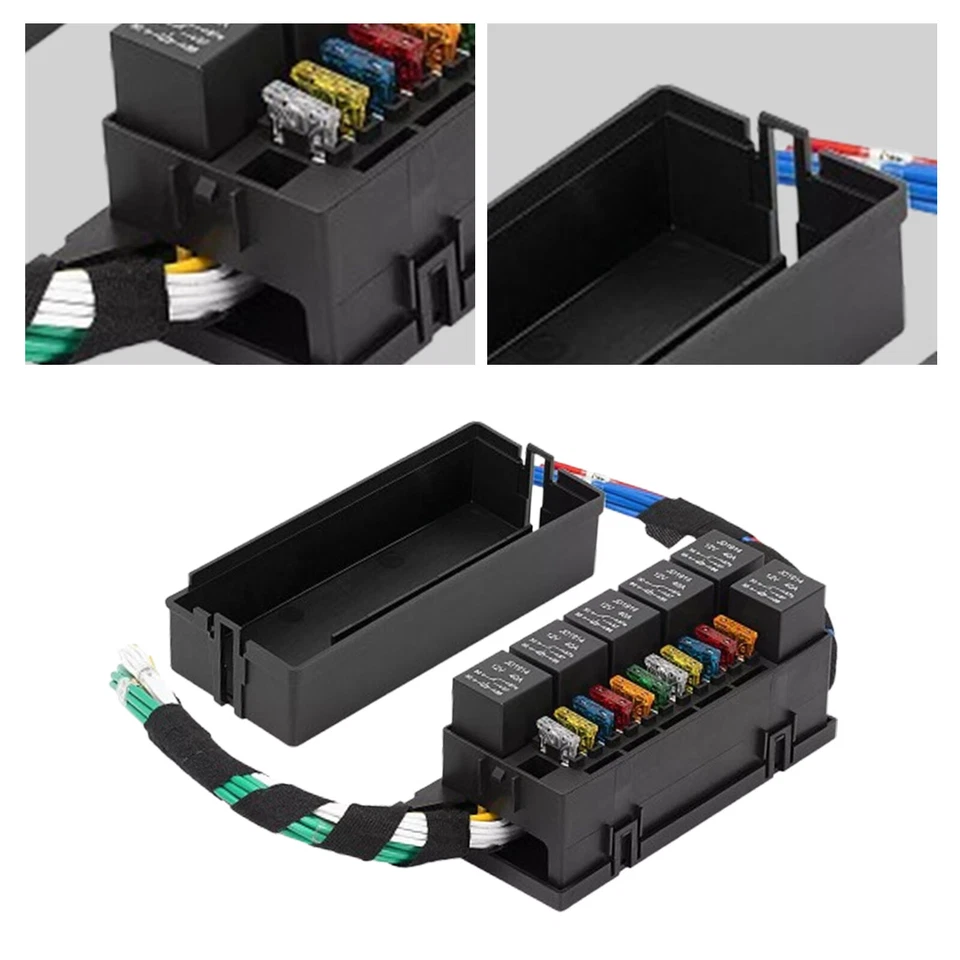 Car Modified 11-Way Relay Fuse Box 5Pin 12V 40A 6Relay With Pre-Wires WaterproQm - Image 1 of 4