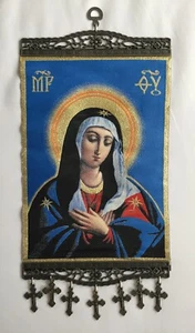 Santa Madre de Dios, Santísima Virgen María, Gran Tapiz Colgante de Pared con Cruces - Imagen 1 de 7