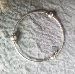 Vintage massives Sterlingsilber Station Perle Mexiko TS-102 Armreif Armband 11,7 g - Bild 1 von 5