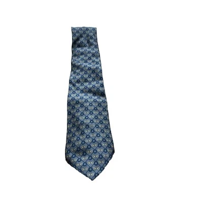 Corbata Savile Row Para Hombre Azul Seda Geométrica Hecha en Italia Diseñador Clásico Talla Única Foto 1 de 4