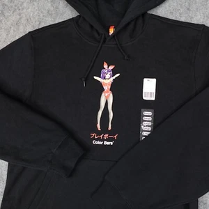 Play Boy Hoodie Mens Small Black Sweatshirt Anime Bunny Girl Tokyo Color Bars - Picture 1 of 11
