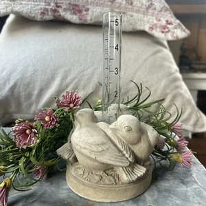 VINTAGE CARRUTH Studios 2000 BIRDS Rain Gauge Holder~SIGNED~CONCRETE SCULPTURE - Picture 1 of 10