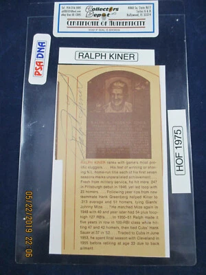 Ralph Kiner signed HOF Hall of Fame postcard - PSA authenticated autograph - Image 1 of 4