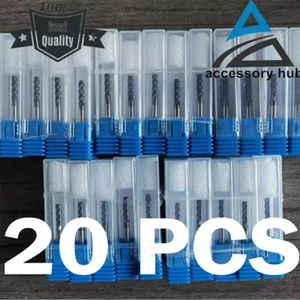 20PCS - 1/8" 4 FLUTE CARBIDE END MILL - TiALN COATED USA HRC55 - Picture 1 of 15