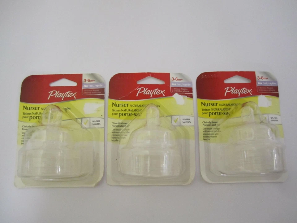 11pk Playtex Nurser NaturaLatch Silicone Nipples BPA 3-6m - Fast Flow 22