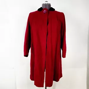 Cappotto cappotto donna lana vintage anni 30 rosso bordeaux viola - Foto 1 di 10