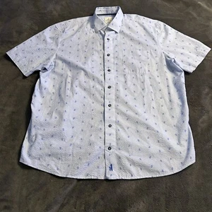 Johnnie O Hangin Out Blue Power Boat Skiff SS Button Up Textured 2XL - Picture 1 of 15
