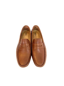 Nordstrom Rack Mocassini Penny in pelle marrone scarpe slip on uomo taglia 8,5 M - Foto 1 di 12