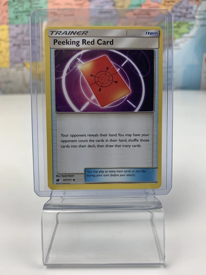 SHIPS SAME DAY Pokemon Card NM Peeking Red Card 97/111 Trainer Item 2017 Uncommo - Image 1 of 1