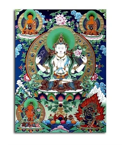 Thangka Canvas Painting Goddess Tara Buddhism Art Painting (36 x 27 Inch) 1 Pcs - Picture 1 of 6