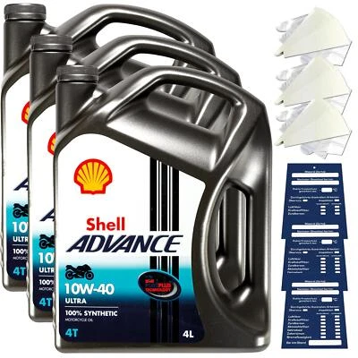 12 Liter original Shell Advance 4T Ultra 10W40 Motoröl Motorrad API SN JASO MA2 - Bild 1 von 4
