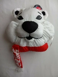 Vintage 1993 COCA COLA COMPANY Plush Polar Bear Head Memorabilia - Play By Play - Picture 1 of 12