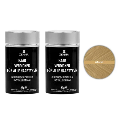 2er Set Premium Schütthaar 22g Streuhaar zur Haarverdichtung Haarpulver Blond - Bild 1 von 3