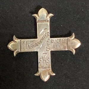 Vintage Magnanimiter Daughters Of The King Sterling Silver Cross Pendant Pin - Picture 1 of 7