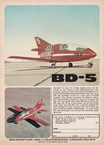 1975 BEDE BD-5 Aircraft ad 6/7/2024h - Picture 1 of 1