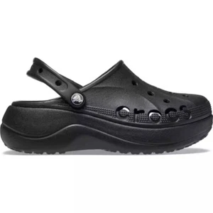 New Crocs Baya Womens Size 11 Slip On Platform Shoes Platform Clogs Black - Picture 1 of 6