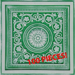 Sistema de Rejilla, 24"x 24", Azulejos de Techo PVC MAJESTY Rústico Blanco Esmeralda 100 PIEZAS - Imagen 1 de 4