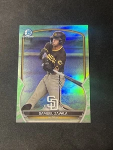 SAMUEL ZAVALA 2023 BOWMAN CHROME DRAFT LUNAR GLOW PADRES - Picture 1 of 2