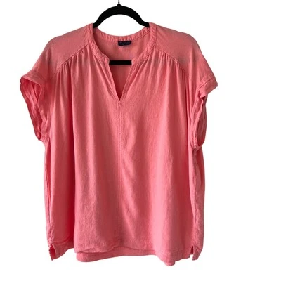 Splendid Womens Linen Blend Coral Top Size XXL Beach Boho Cottage Prairie - Image 1 of 4