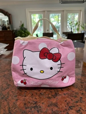 "Bolsa de almuerzo aislada Hello Kitty rosa 5,5"" X 4,5"" ligera cierre de cremallera nueva" Foto 1 de 4